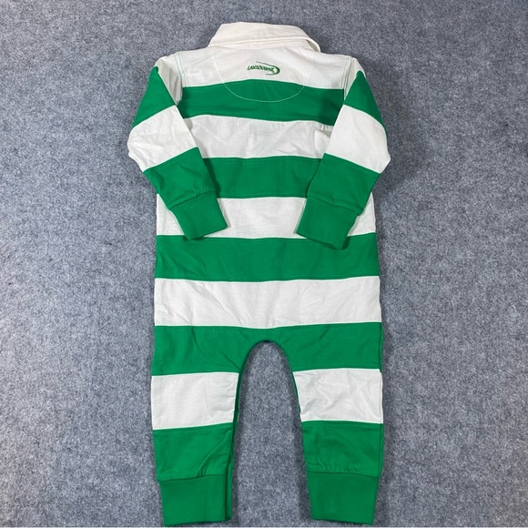 NWT Infant Boys Notre Dame Romper Green and White Striped Age 1-2, (12M-24M) - Picture 10 of 12